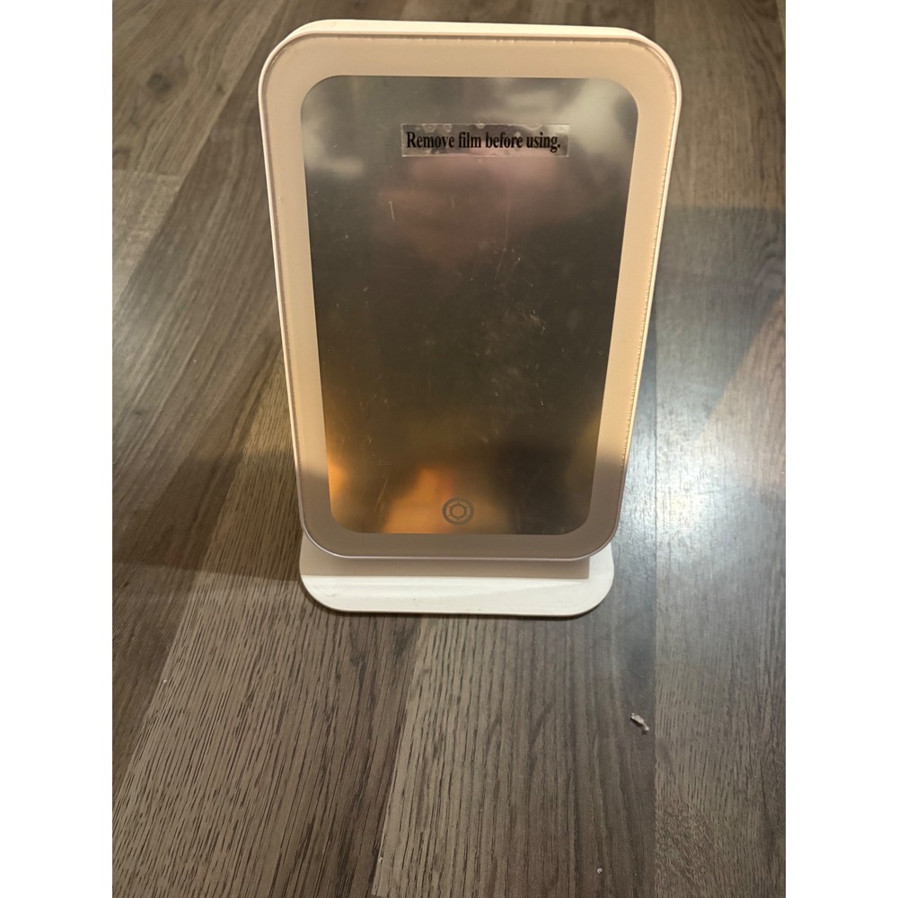 J Count Light Up Mirror White LED Tabletop Vanity Makeup Mirror Touch Sensor NWT